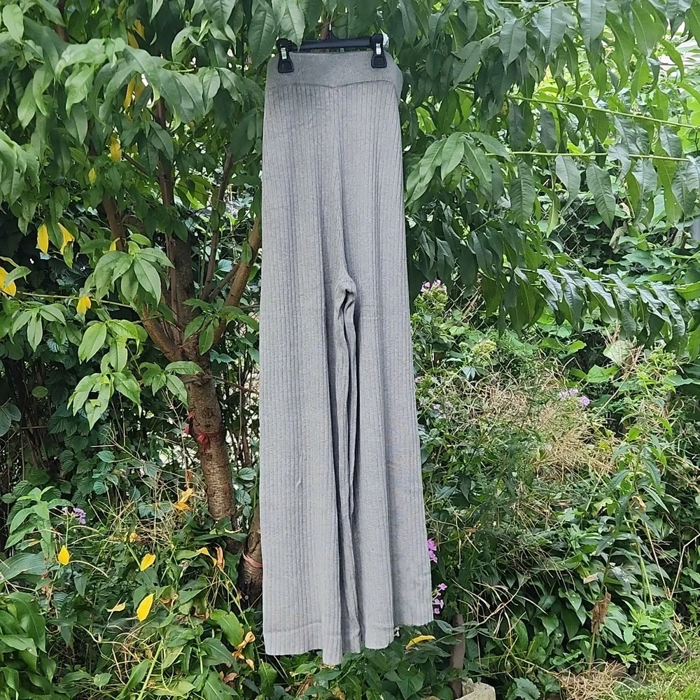 MARLED, Loungewear, Casual, Comfy Ribbed Wide-leg Grey Pants Sz M - Picture 1 of 6
